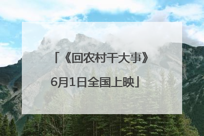 《回农村干大事》6月1日全国上映