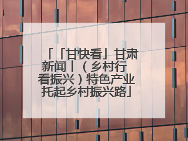 「甘快看」甘肃新闻丨（乡村行 看振兴）特色产业托起乡村振兴路