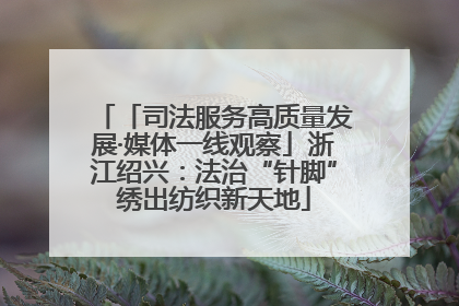 「司法服务高质量发展·媒体一线观察」浙江绍兴：法治“针脚”绣出纺织新天地
