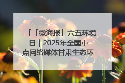 「微海报」六五环境日｜2025年全国重点网络媒体甘肃生态环保行走进凉州区