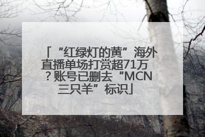 “红绿灯的黄”海外直播单场打赏超71万？账号已删去“MCN三只羊”标识