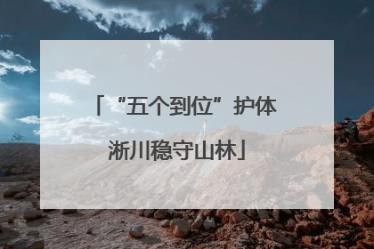 “五个到位”护体 淅川稳守山林