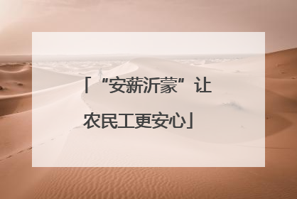 “安薪沂蒙”让农民工更安心