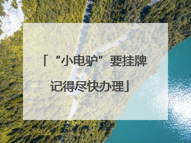 “小电驴”要挂牌 记得尽快办理