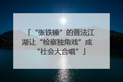 “张铁锤”的普法江湖让“检察独角戏”成“社会大合唱”