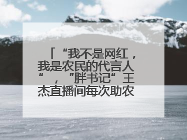 “我不是网红，我是农民的代言人”，“胖书记”王杰直播间每次助农卖货上万元