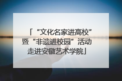 “文化名家进高校”暨“非遗进校园”活动走进安徽艺术学院