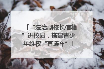“法治副校长信箱”进校园，搭建青少年维权“直通车”
