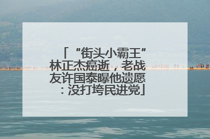 “街头小霸王”林正杰癌逝，老战友许国泰曝他遗愿：没打垮民进党