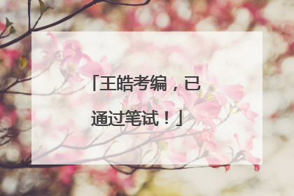 王皓考编，已通过笔试！