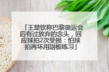 王楚钦称巴黎奥运会后有过放弃的念头，回应球拍2次受损：怕球拍再坏用副板练习