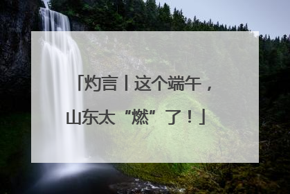 灼言丨这个端午，山东太“燃”了！