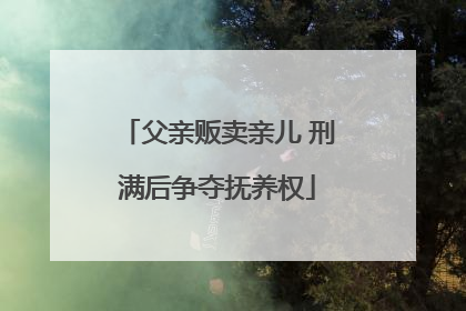 父亲贩卖亲儿 刑满后争夺抚养权