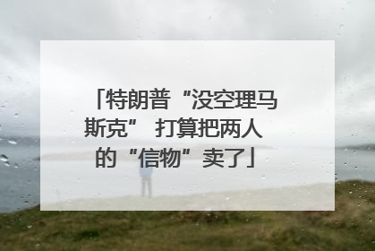 特朗普“没空理马斯克” 打算把两人的“信物”卖了