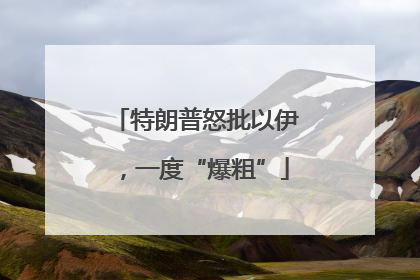 特朗普怒批以伊，一度“爆粗”