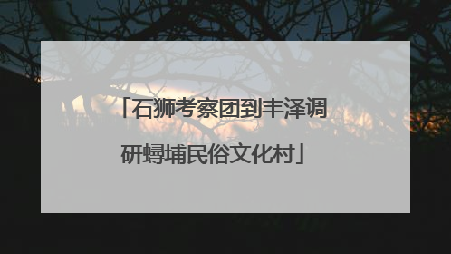 石狮考察团到丰泽调研蟳埔民俗文化村