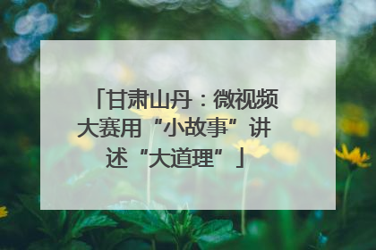 甘肃山丹：微视频大赛用“小故事”讲述“大道理”