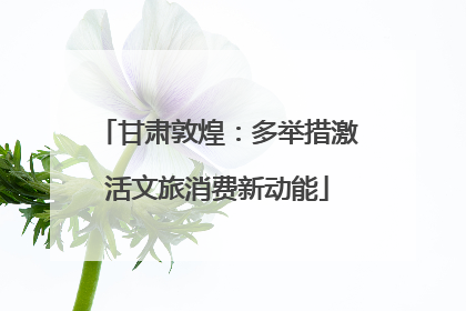 甘肃敦煌：多举措激活文旅消费新动能