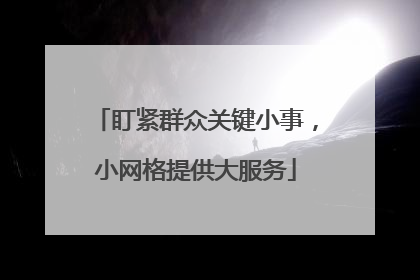 盯紧群众关键小事，小网格提供大服务