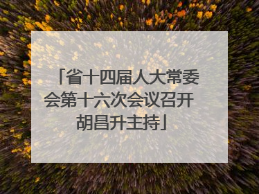省十四届人大常委会第十六次会议召开 胡昌升主持