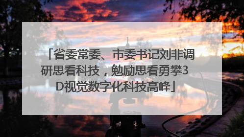 省委常委、市委书记刘非调研思看科技，勉励思看勇攀3D视觉数字化科技高峰