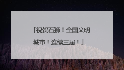 祝贺石狮！全国文明城市！连续三届！