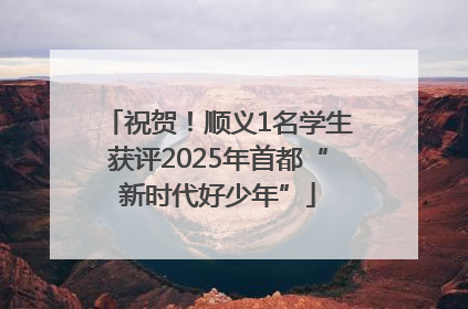 祝贺！顺义1名学生获评2025年首都“新时代好少年”