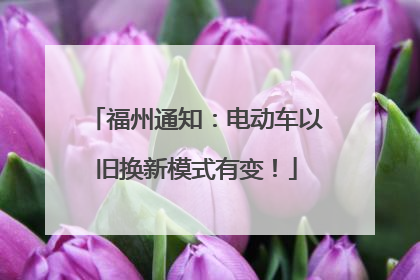 福州通知：电动车以旧换新模式有变！