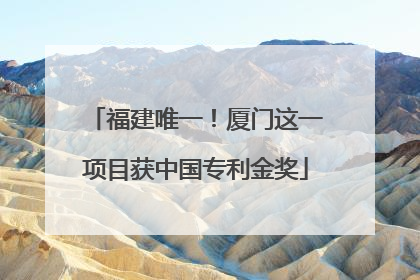 福建唯一！厦门这一项目获中国专利金奖