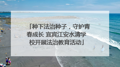 种下法治种子，守护青春成长 宜宾江安水清学校开展法治教育活动