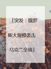 突发：俄罗斯大规模袭击乌克兰全境