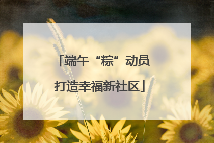 端午“粽”动员 打造幸福新社区