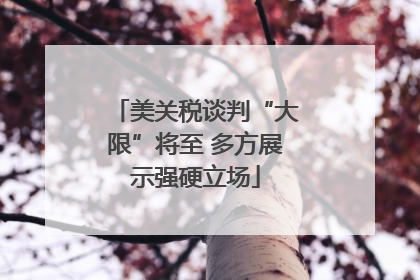 美关税谈判“大限”将至 多方展示强硬立场