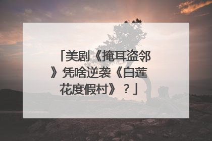 美剧《掩耳盗邻》凭啥逆袭《白莲花度假村》？