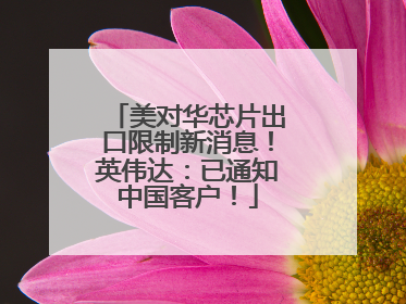 美对华芯片出口限制新消息！英伟达：已通知中国客户！