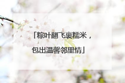 粽叶翻飞裹糯米，包出温馨邻里情