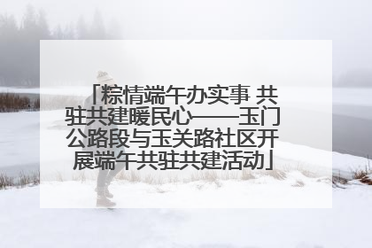 粽情端午办实事 共驻共建暖民心——玉门公路段与玉关路社区开展端午共驻共建活动