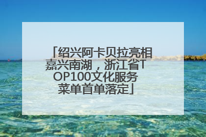 绍兴阿卡贝拉亮相嘉兴南湖，浙江省TOP100文化服务菜单首单落定