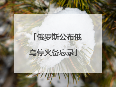 俄罗斯公布俄乌停火备忘录