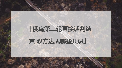 俄乌第二轮直接谈判结束 双方达成哪些共识