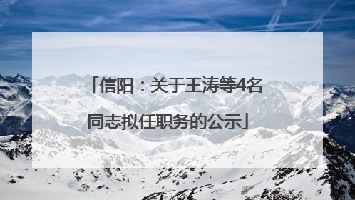 信阳：关于王涛等4名同志拟任职务的公示