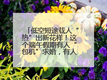 低空短途载人“热”出新花样！这个端午假期有人“包机”求婚，有人空中看龙舟赛