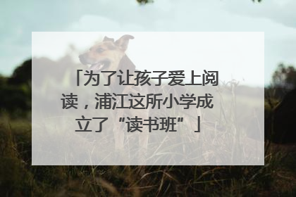 为了让孩子爱上阅读，浦江这所小学成立了“读书班”