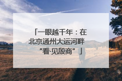 一眼越千年：在北京通州大运河畔“看·见殷商”