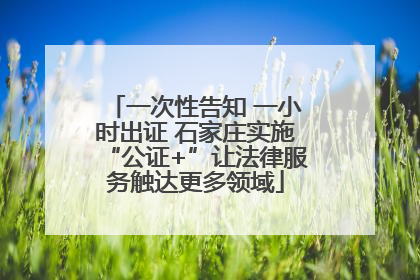 一次性告知 一小时出证 石家庄实施“公证+”让法律服务触达更多领域