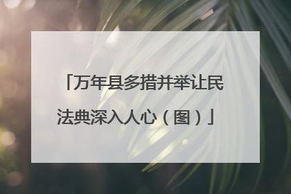 万年县多措并举让民法典深入人心（图）