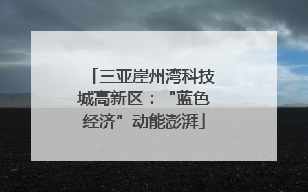 三亚崖州湾科技城高新区：“蓝色经济”动能澎湃