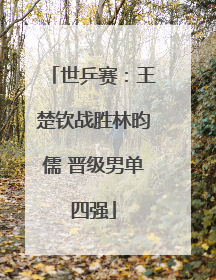 世乒赛：王楚钦战胜林昀儒 晋级男单四强