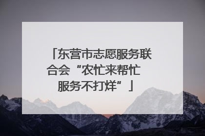 东营市志愿服务联合会“农忙来帮忙 服务不打烊”