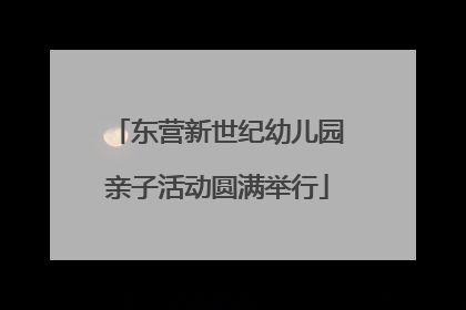 东营新世纪幼儿园亲子活动圆满举行